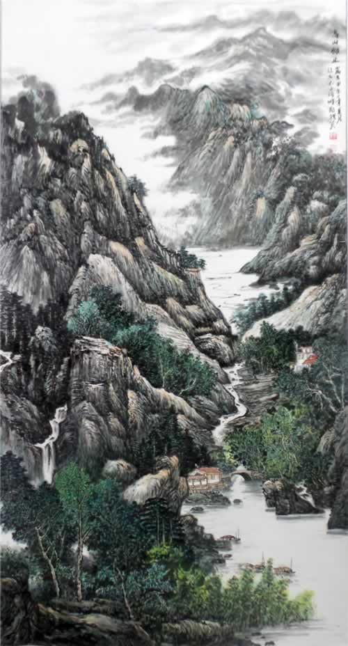 国画   高山仰止   郑辑英  作者单位：本溪市公安局