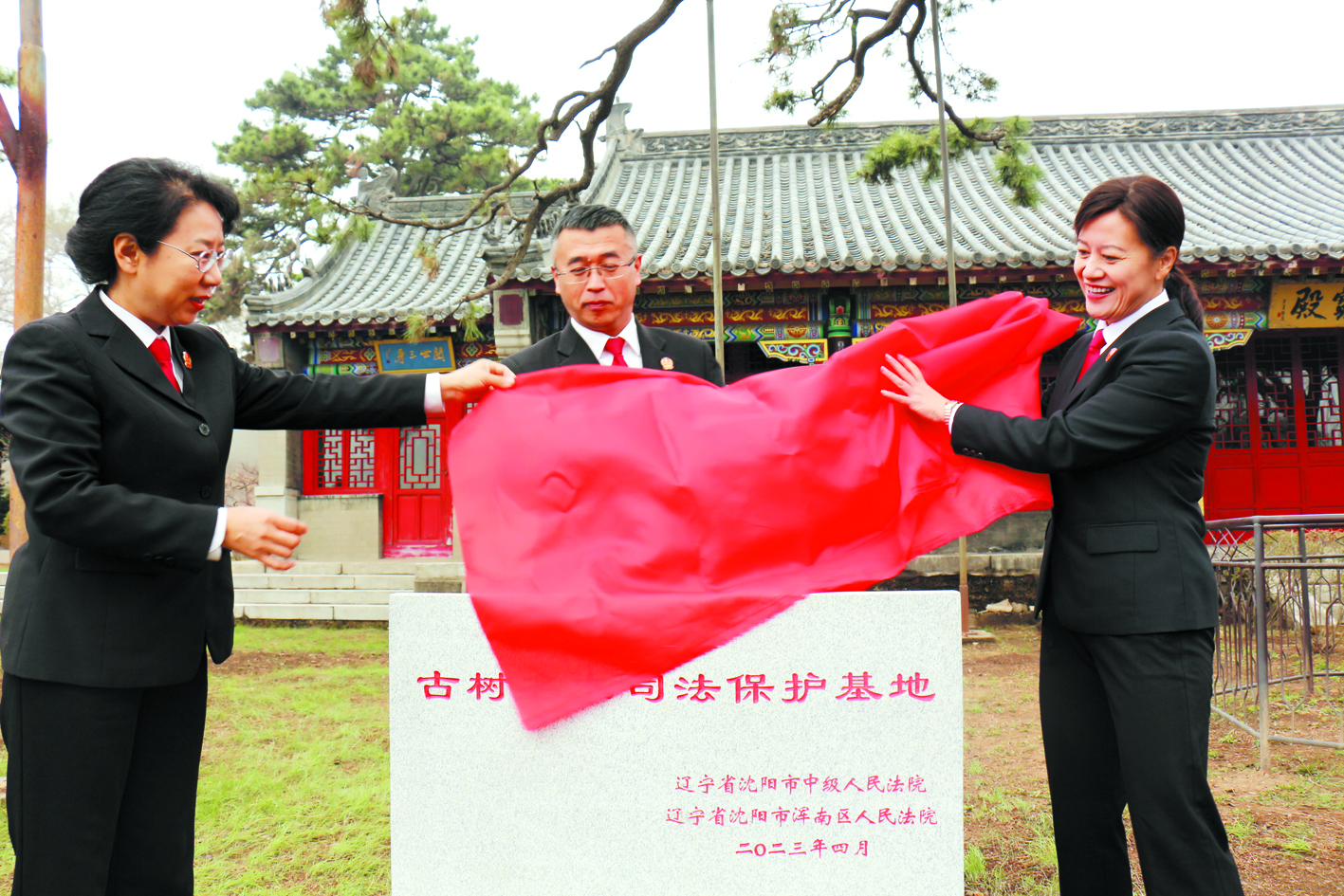 沈阳“古树名木司法保护基地”揭牌仪式现场。